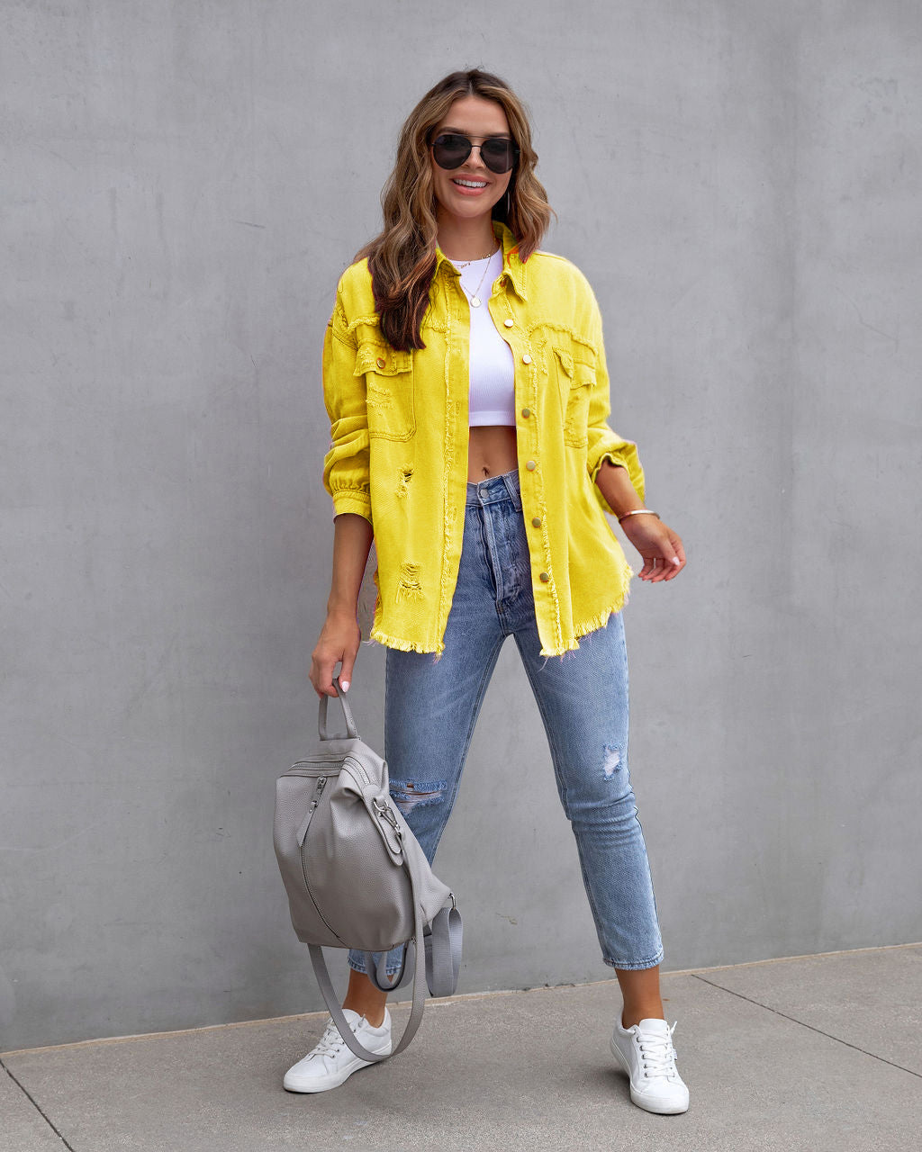 Veste Chemise Denim Déchirée