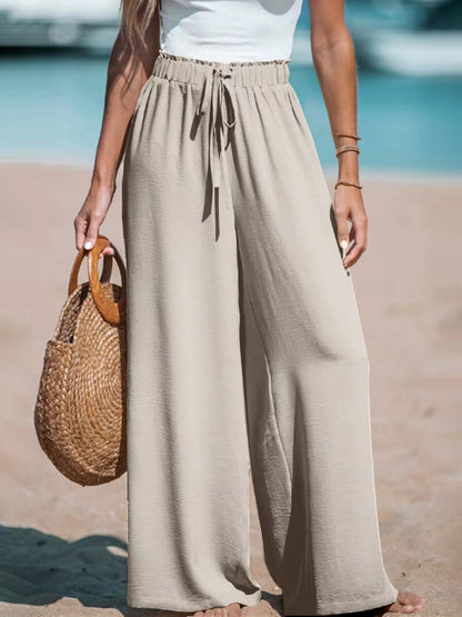 large décontracté pour femme avec faux cordon de serrage, coupe ample et tendance